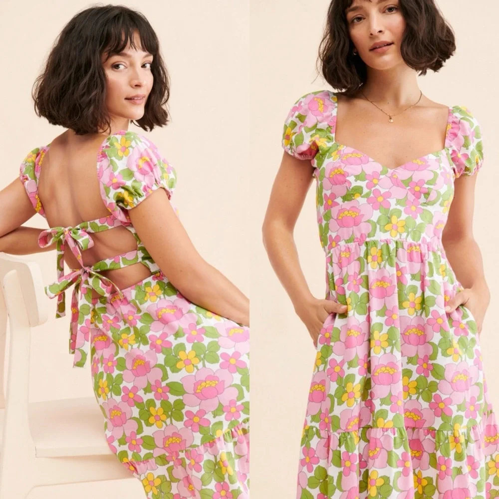 Show Me Your Mumu Cathy Maxi Dress in Fresh Floral - Picture 6 of 13